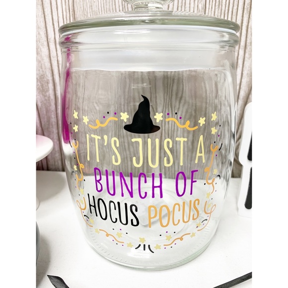 NWT”It’s Just a Bunch of HOCUS POCUS”Candy Jar Set - Picture 2 of 10